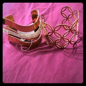 Gold cuff bracelets